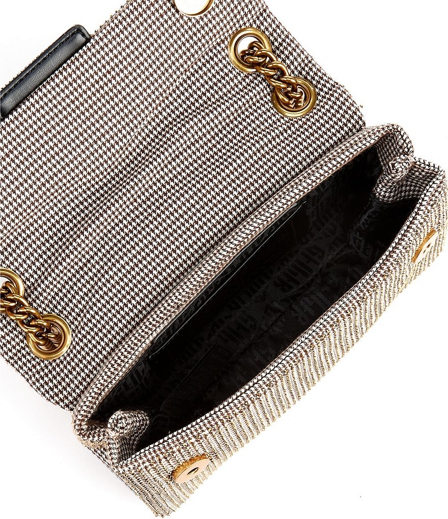 Kurt Geiger London Kensington Mini Crystal Houndstooth Crossbody Bag - Beige - view 3
