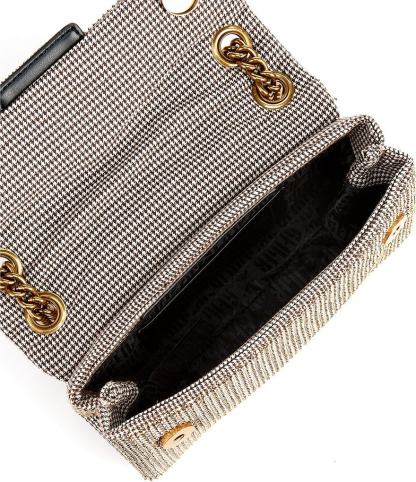 Kurt Geiger London Kensington Mini Crystal Houndstooth Crossbody Bag - Beige - view 3