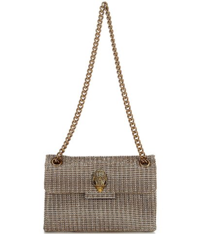 Kurt Geiger London Kensington Mini Crystal Houndstooth Crossbody Bag - Beige - view 1