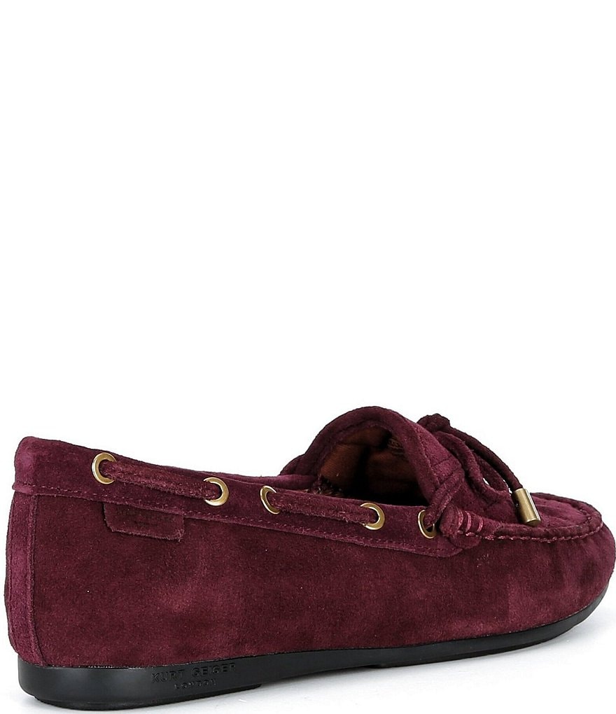 Kurt Geiger London Eagle Bow Tie Gold Ornament Boat Moccasins - Red - view 12