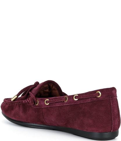 Kurt Geiger London Eagle Bow Tie Gold Ornament Boat Moccasins - Red - view 13
