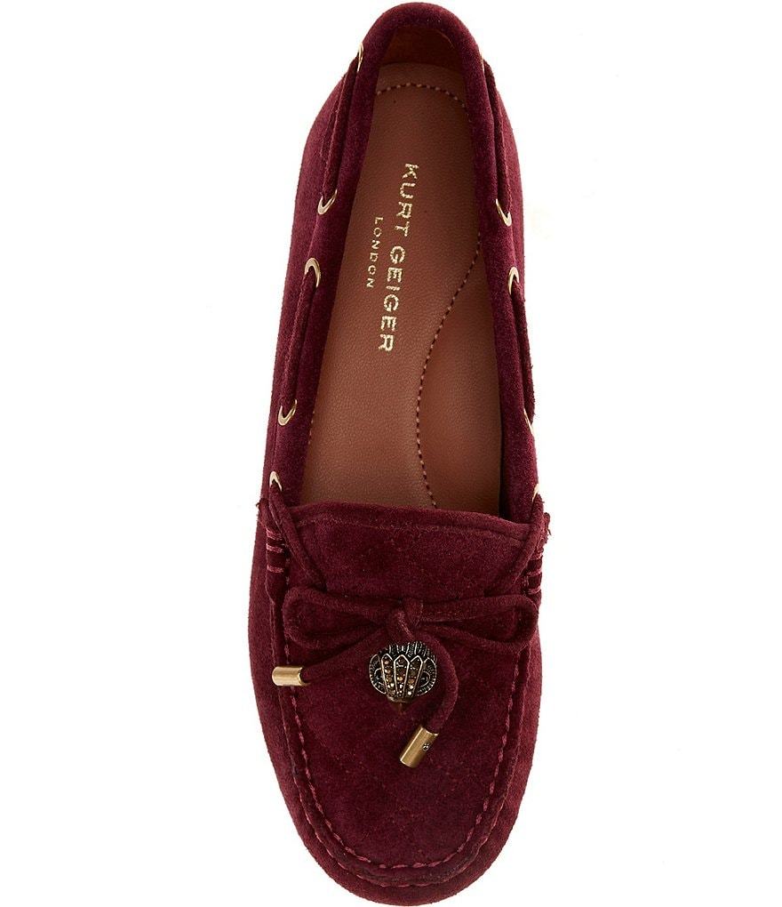 Kurt Geiger London Eagle Bow Tie Gold Ornament Boat Moccasins - Red - view 15