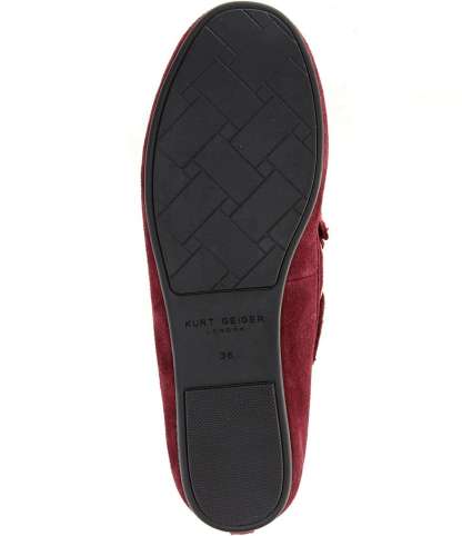 Kurt Geiger London Eagle Bow Tie Gold Ornament Boat Moccasins - Red - view 16