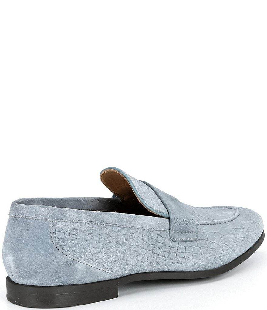 Kurt Geiger London Men's Aldgate Flex Croco Embossed Suede Loafers - Mid Blue - view 2
