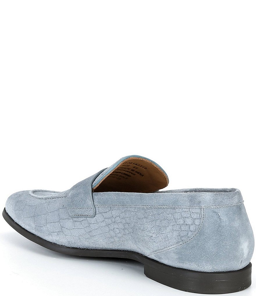 Kurt Geiger London Men's Aldgate Flex Croco Embossed Suede Loafers - Mid Blue - view 3
