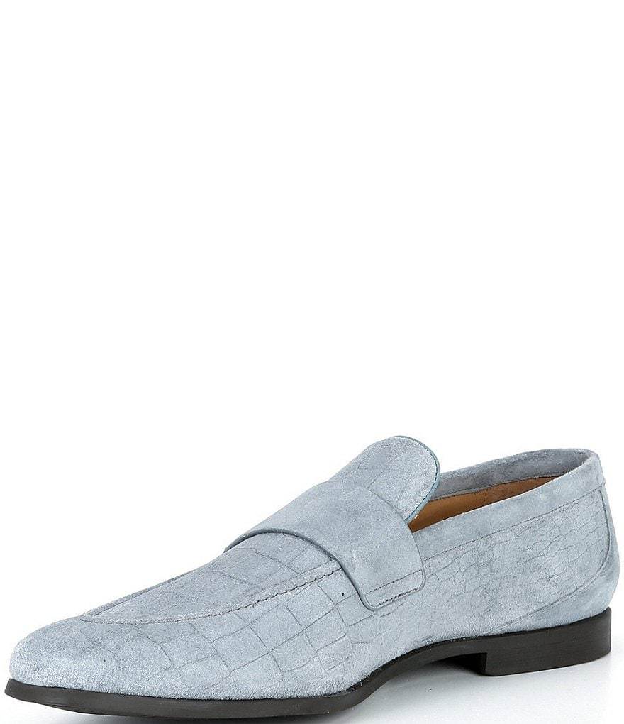 Kurt Geiger London Men's Aldgate Flex Croco Embossed Suede Loafers - Mid Blue - view 4