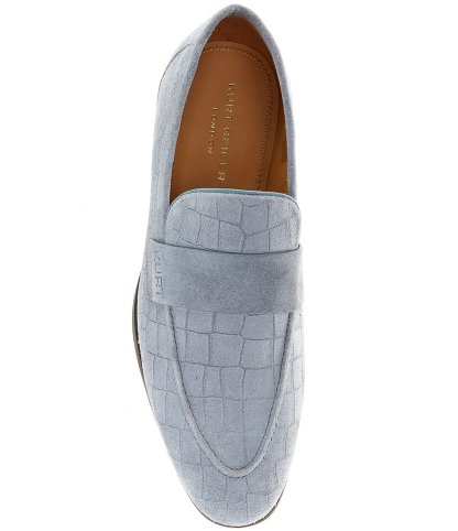 Kurt Geiger London Men's Aldgate Flex Croco Embossed Suede Loafers - Mid Blue - view 5