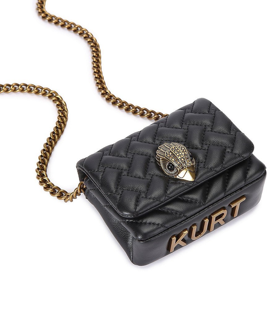 Kurt Geiger London Nano Kensington Kurt Quilted Crossbody Bag - Black - view 3
