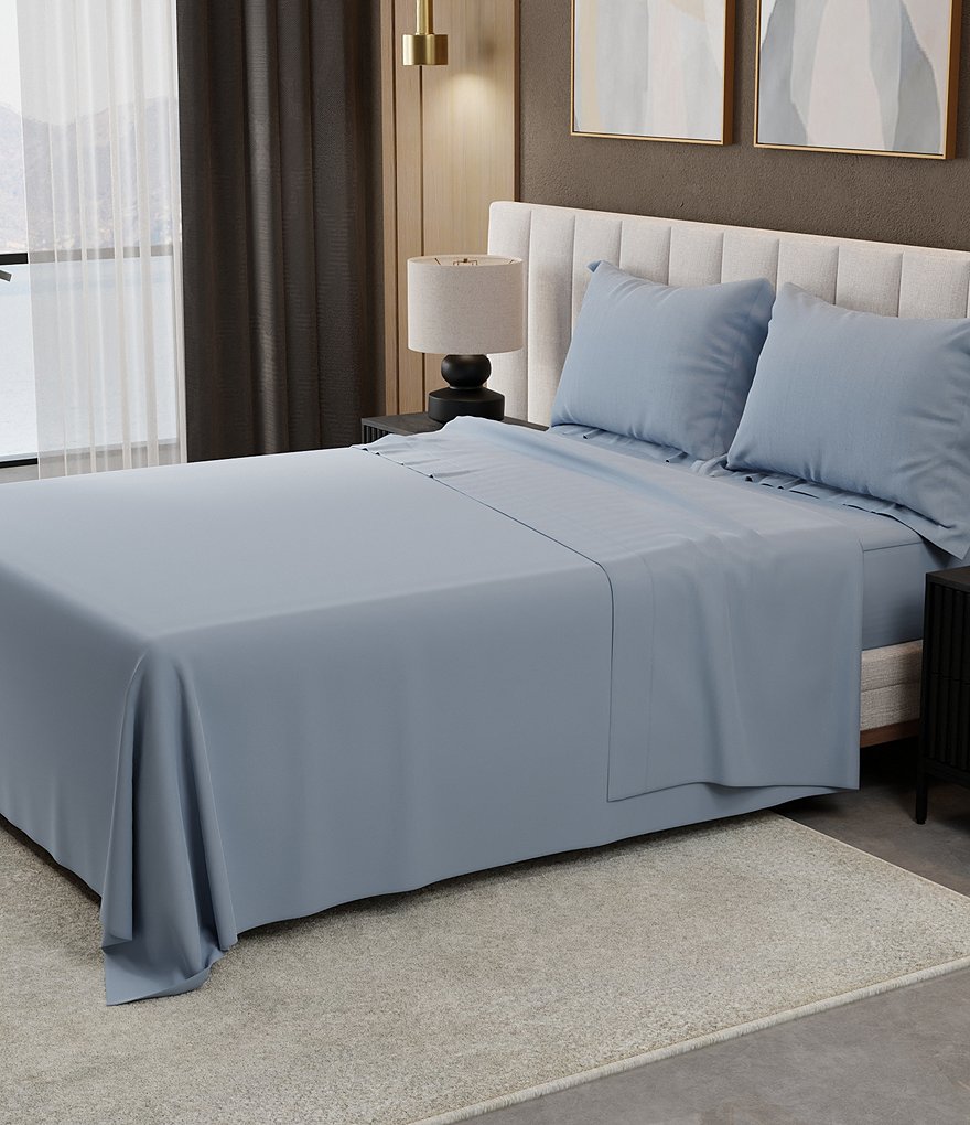 Noble Excellence 500 Thread-Count Egyptian Cotton Sheet Set - Dusty Blue - view 11
