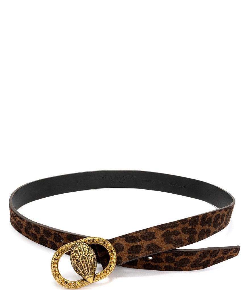 Kurt Geiger London 1.18#double; Leopard Suede Belt - Dark Brown Leopard - view 2