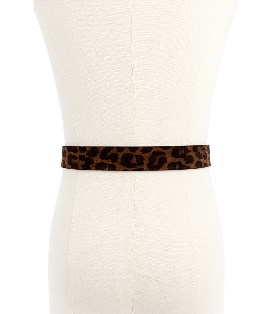 Kurt Geiger London 1.18#double; Leopard Suede Belt - Dark Brown Leopard - view 5