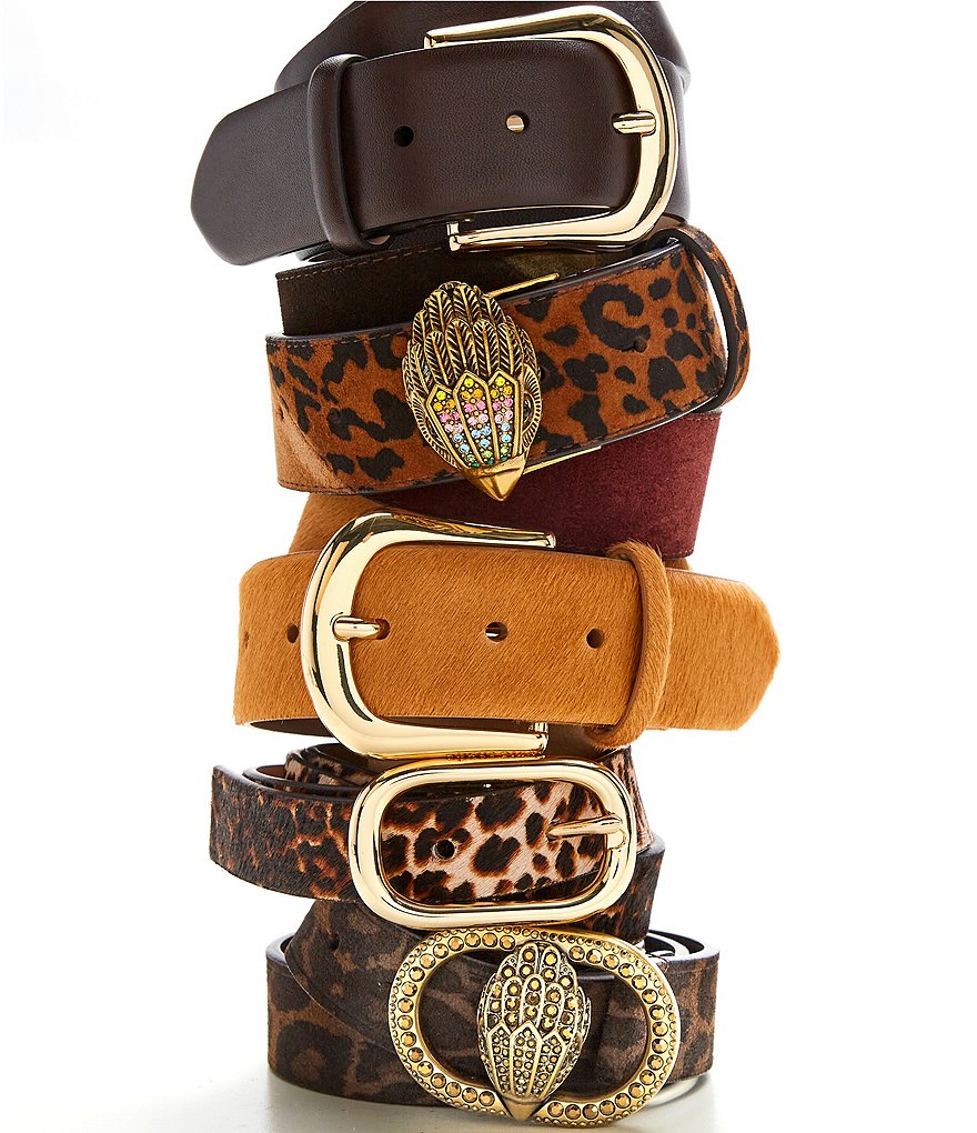 Kurt Geiger London 1.18#double; Leopard Suede Belt - Dark Brown Leopard - view 6
