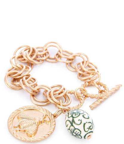Southern Living Bee and Chinoiserie Bead Toggle Chain Bracelet - Multi - view 1