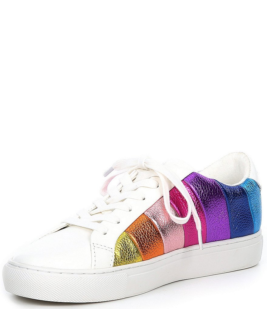 Kurt Geiger London Lane Metallic Rainbow Stripe Lace Up Sneakers - Multi - view 4