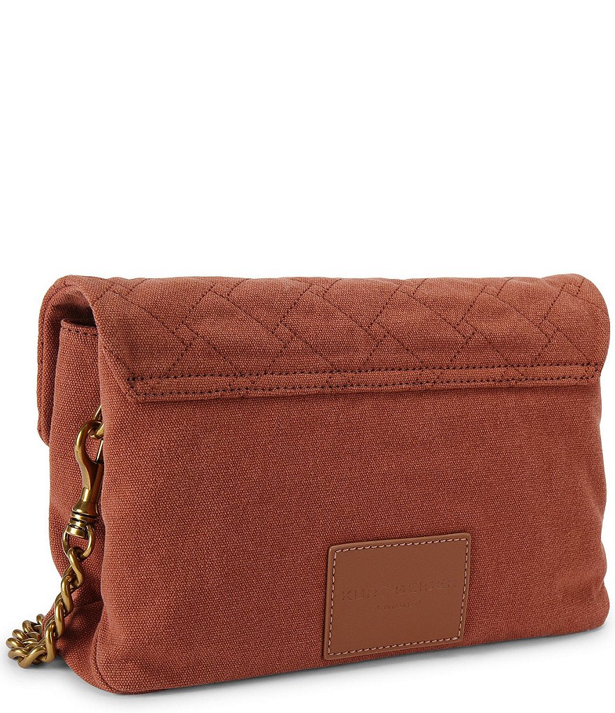 Kurt Geiger London Celia Canvas Shoulder Bag - Rust - view 8