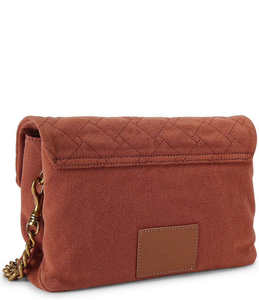 Kurt Geiger London Celia Canvas Shoulder Bag - Rust - view 8