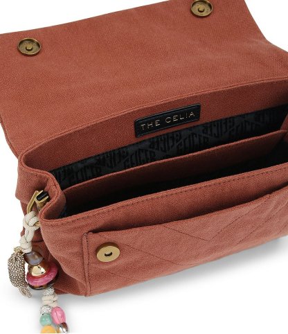 Kurt Geiger London Celia Canvas Shoulder Bag - Rust - view 9