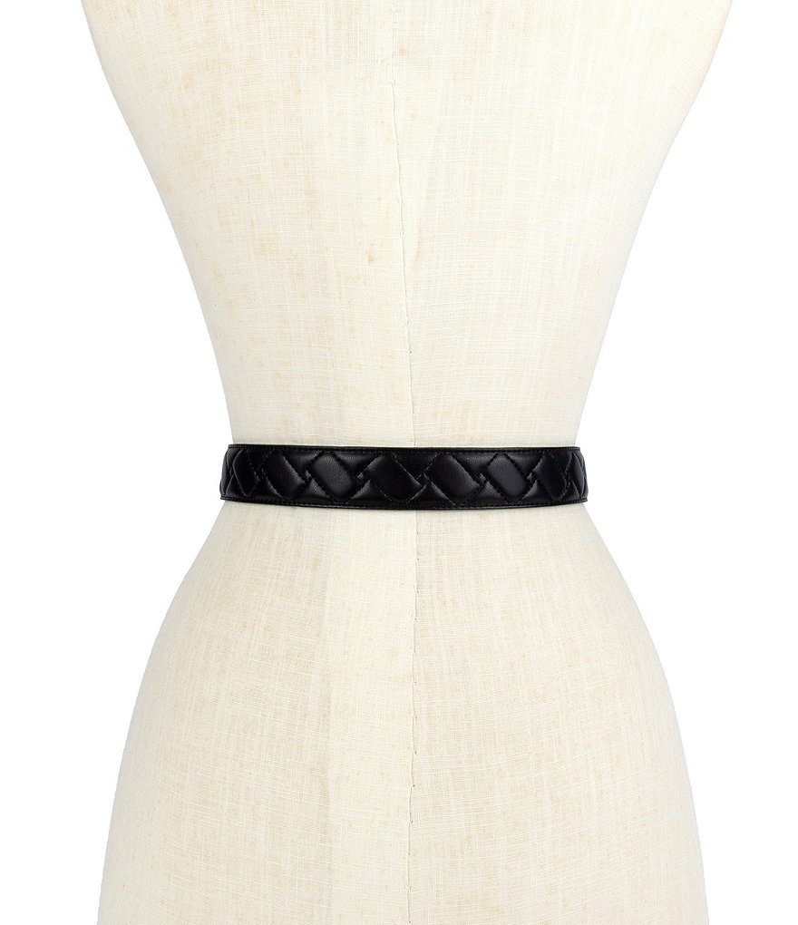 Kurt Geiger London 1.2#double; Mirco Quilted Leather Hip Belt - Black Antique Silver - view 11