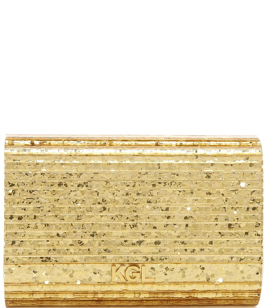Kurt Geiger London Drench Metallic Party Clutch Bag - Gold - view 2