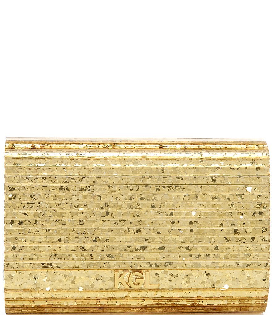Kurt Geiger London Drench Metallic Party Clutch Bag - Gold - view 2