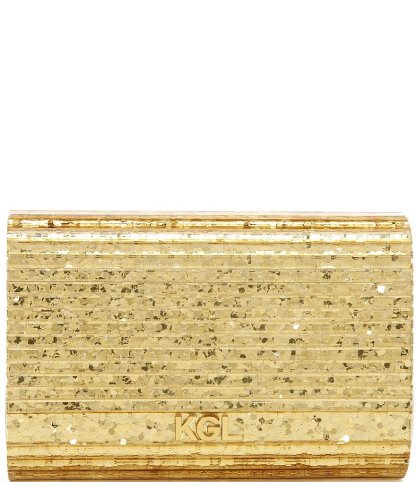 Kurt Geiger London Drench Metallic Party Clutch Bag - Gold - view 2