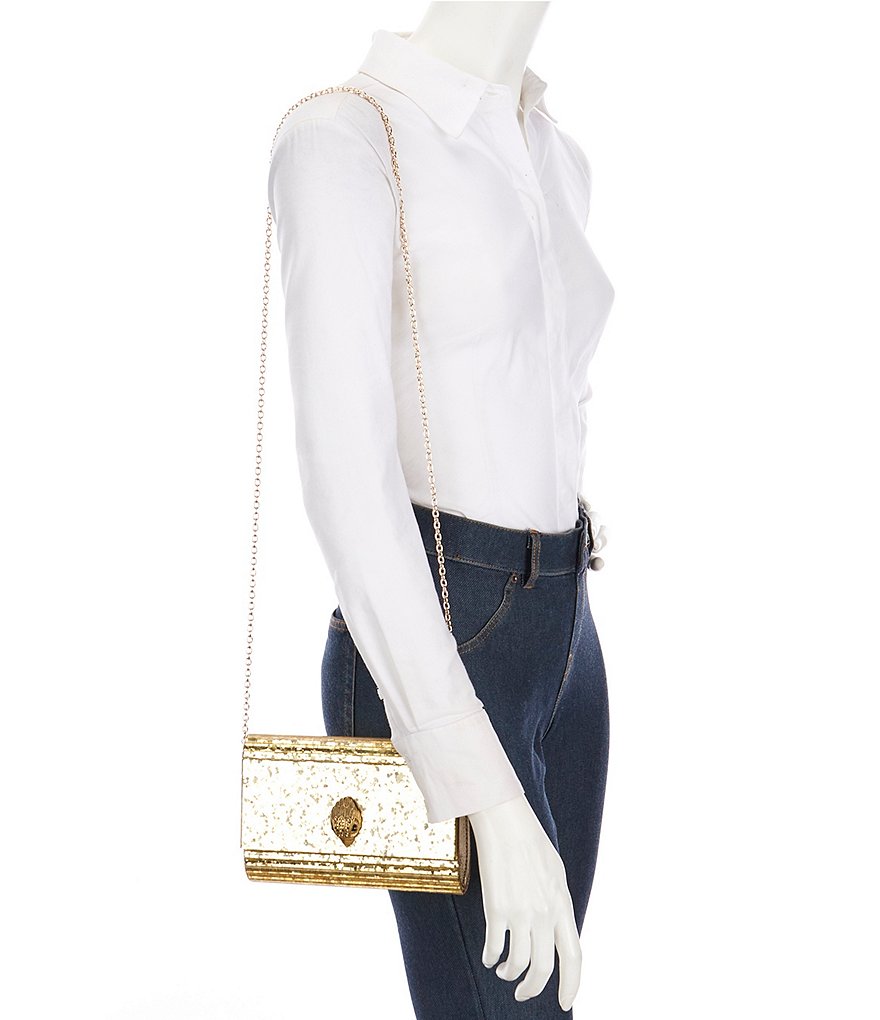 Kurt Geiger London Drench Metallic Party Clutch Bag - Gold - view 4