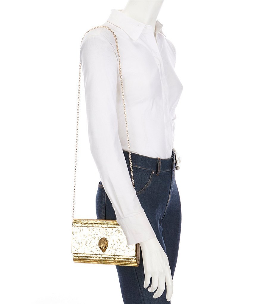 Kurt Geiger London Drench Metallic Party Clutch Bag - Gold - view 4