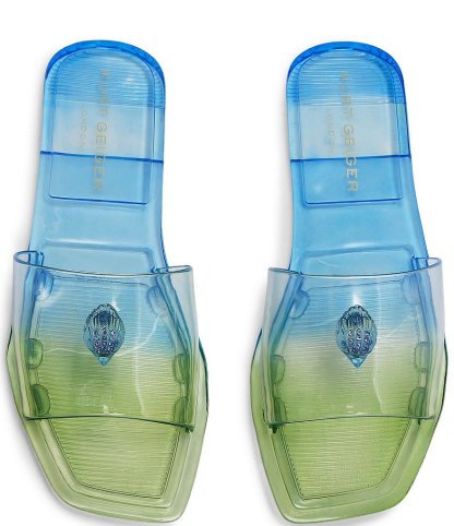 Kurt Geiger London Maddison Jelly Ombre Logo Ornament Slide Sandals - Blue Combo - view 2