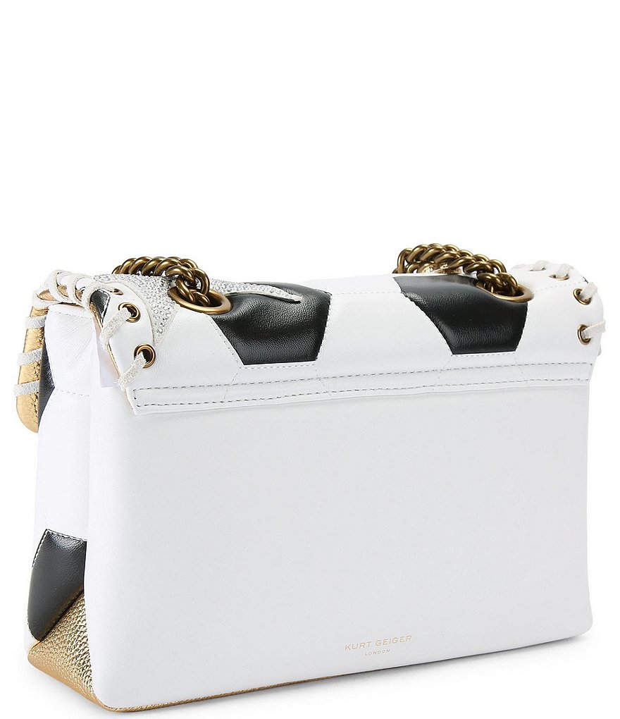 Kurt Geiger London Leather Kensington Footy (Soccer) Shoulder Bag - White black - view 9