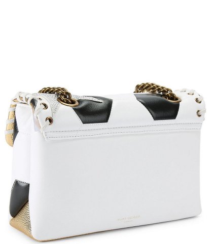 Kurt Geiger London Leather Kensington Footy (Soccer) Shoulder Bag - White black - view 9