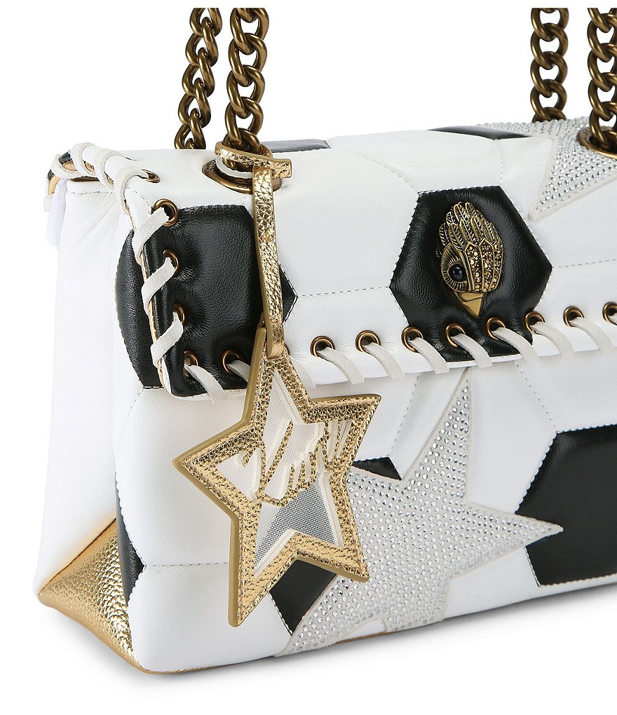 Kurt Geiger London Leather Kensington Footy (Soccer) Shoulder Bag - White black - view 11