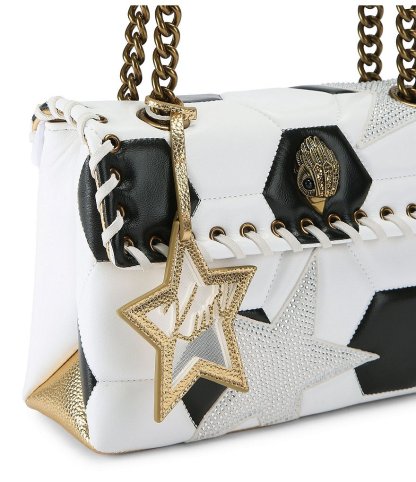 Kurt Geiger London Leather Kensington Footy (Soccer) Shoulder Bag - White black - view 11
