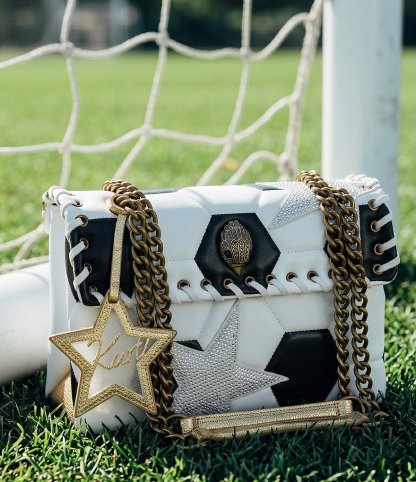 Kurt Geiger London Leather Kensington Footy (Soccer) Shoulder Bag - White black - view 12