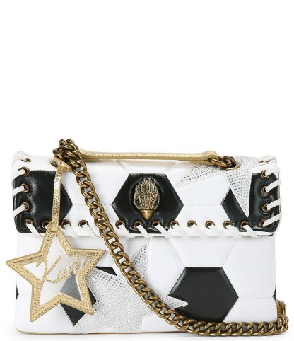 Kurt Geiger London Leather Kensington Footy (Soccer) Shoulder Bag - White black - view 8