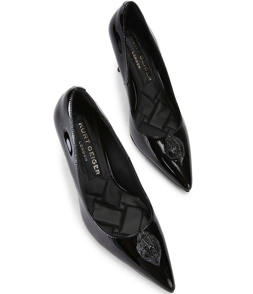 Kurt Geiger London Belgravia Patent Leather Drenched Eagle Pumps - Black - view 2