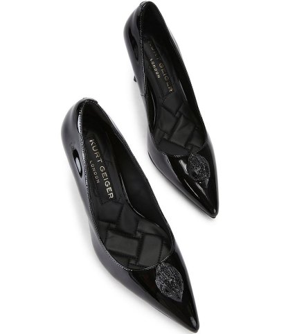 Kurt Geiger London Belgravia Patent Leather Drenched Eagle Pumps - Black - view 2