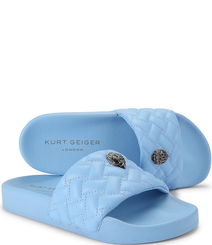 Kurt Geiger London Meena Signature Eagle Ornament Pool Slide Sandals - Medium Blue - view 2