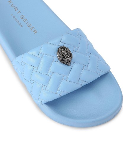Kurt Geiger London Meena Signature Eagle Ornament Pool Slide Sandals - Medium Blue - view 3
