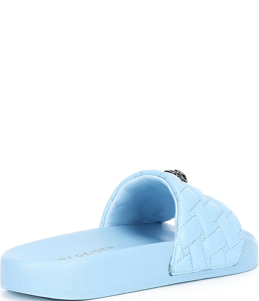 Kurt Geiger London Meena Signature Eagle Ornament Pool Slide Sandals - Medium Blue - view 7