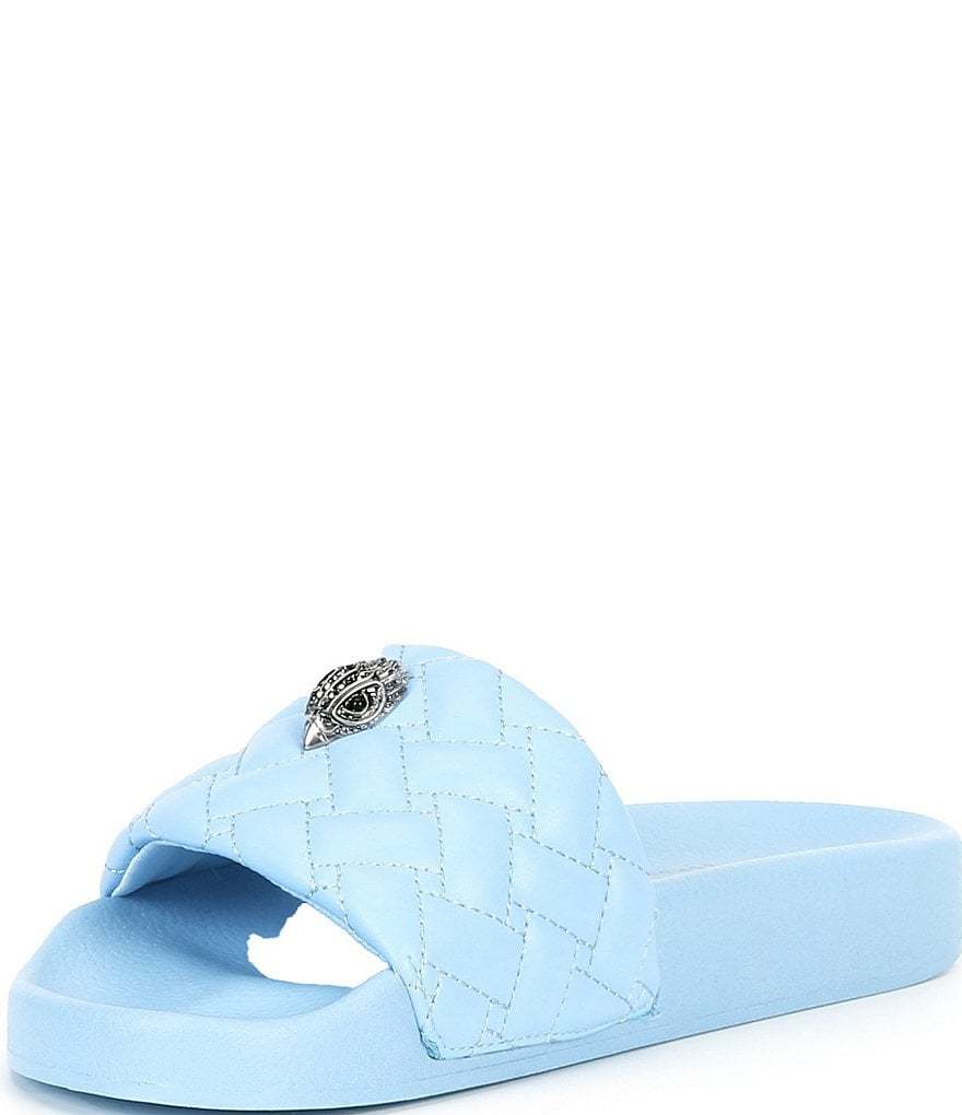 Kurt Geiger London Meena Signature Eagle Ornament Pool Slide Sandals - Medium Blue - view 9
