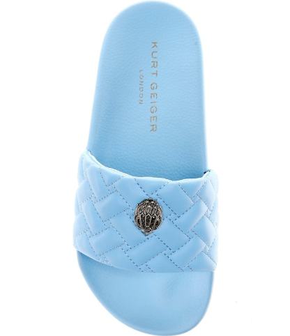 Kurt Geiger London Meena Signature Eagle Ornament Pool Slide Sandals - Medium Blue - view 10