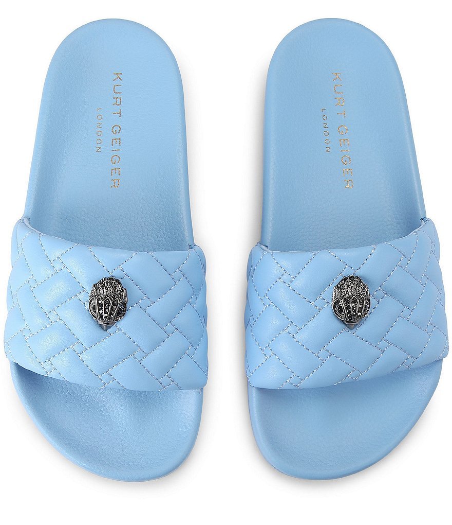 Kurt Geiger London Meena Signature Eagle Ornament Pool Slide Sandals - Medium Blue - view 1