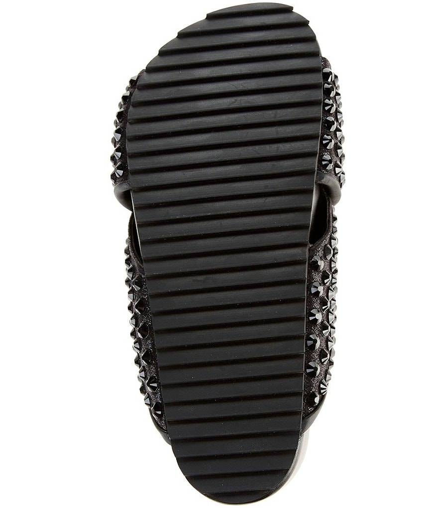 Kurt Geiger London Chelsea Stud Embellished Microsuede Logo Ornament Cross Strap Slide Sandals - Charcoal - view 6