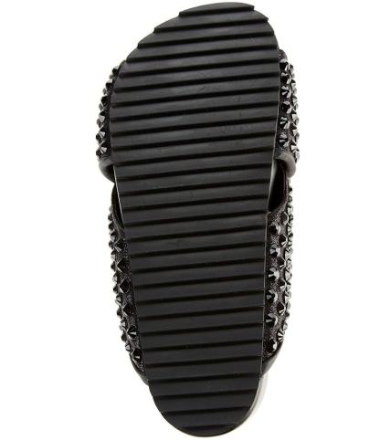 Kurt Geiger London Chelsea Stud Embellished Microsuede Logo Ornament Cross Strap Slide Sandals - Charcoal - view 6