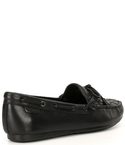 Kurt Geiger London Quilted Leather Bow Detail Drenched Logo Ornament Boat Shoes - Black - view 2
