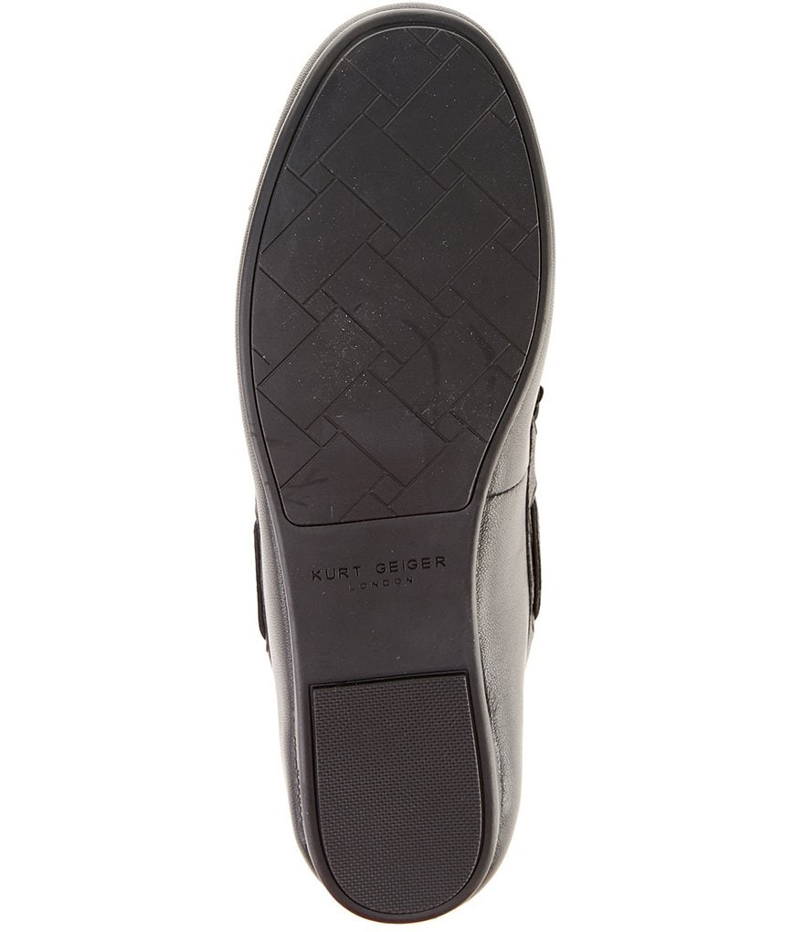 Kurt Geiger London Quilted Leather Bow Detail Drenched Logo Ornament Boat Shoes - Black - view 6