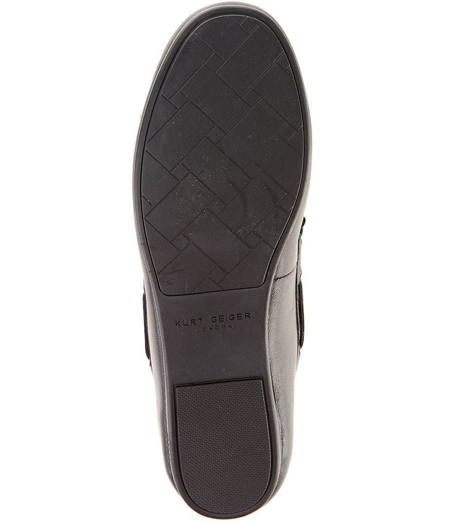 Kurt Geiger London Quilted Leather Bow Detail Drenched Logo Ornament Boat Shoes - Black - view 6