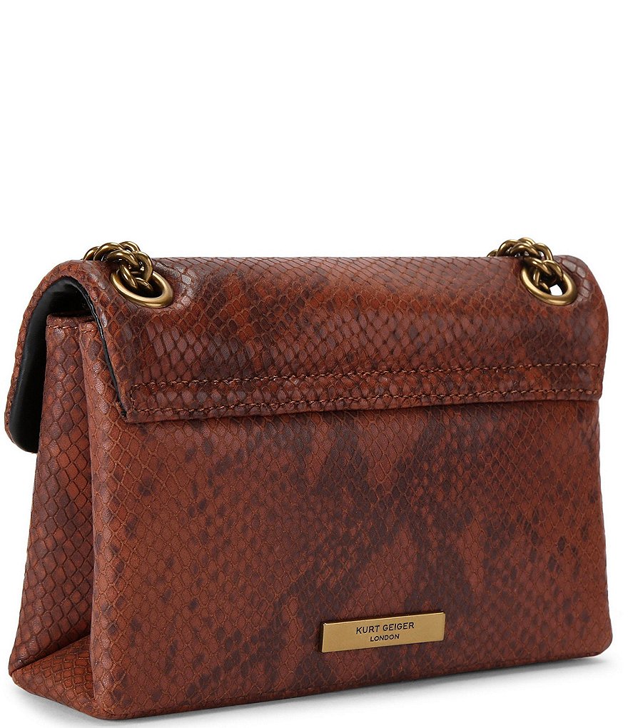 Kurt Geiger London Leather Snake Mini Kensington Crossbody Bag - Brown - view 2