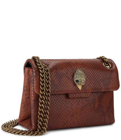 Kurt Geiger London Leather Snake Mini Kensington Crossbody Bag - Brown - view 3