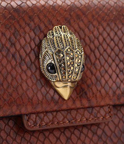 Kurt Geiger London Leather Snake Mini Kensington Crossbody Bag - Brown - view 5